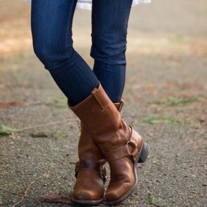 FRYE Classic 12R Harness Boots in Brown